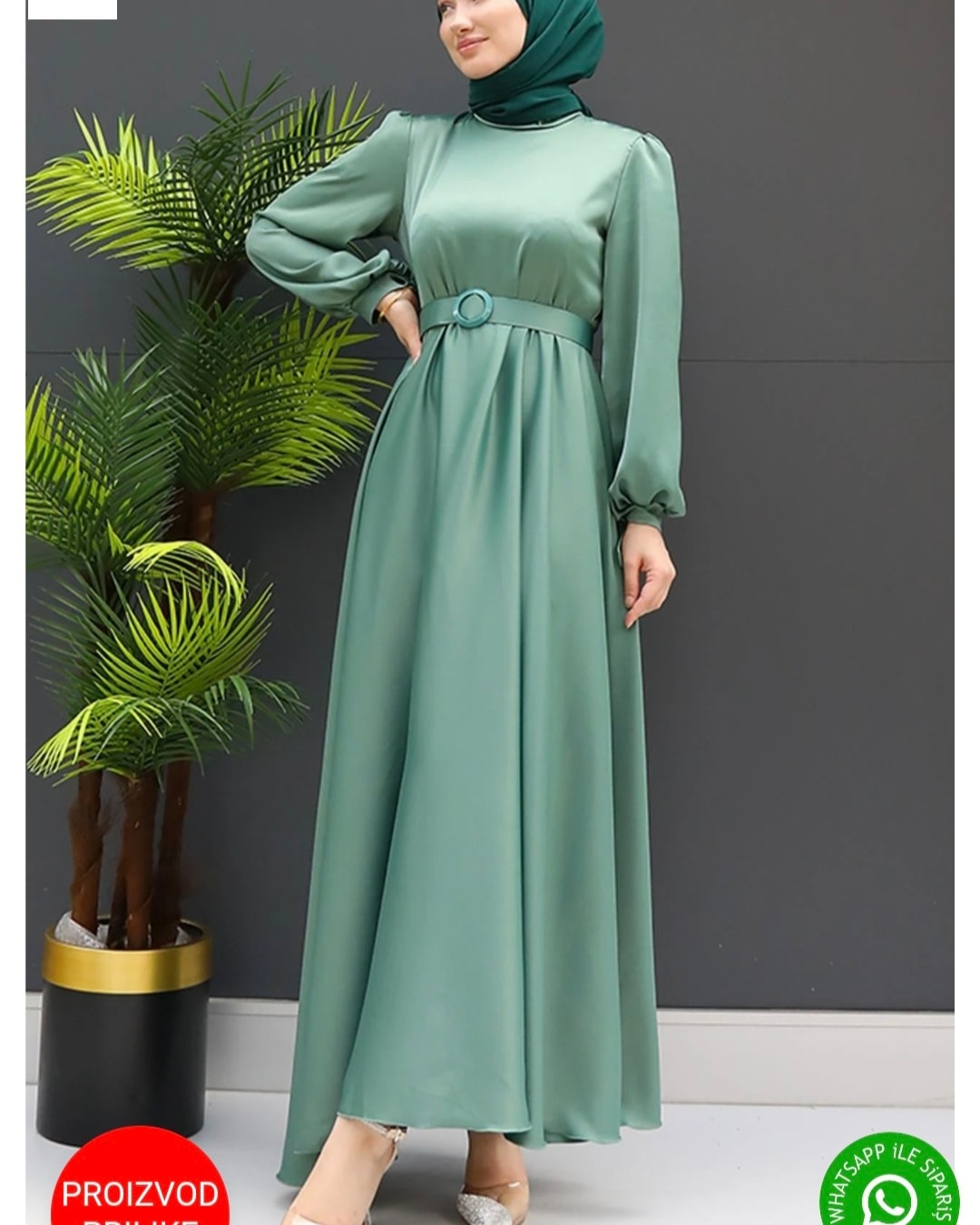 Svečana Satenska Haljina - Image 9