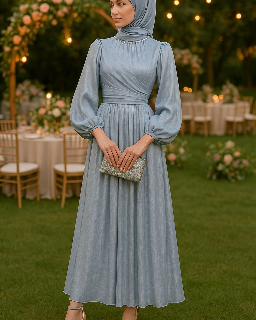 Pamučna Maxi Haljina - Svečani Model - Image 6