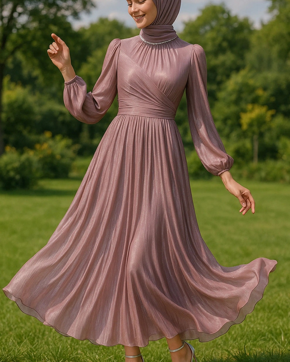 Pamučna Maxi Haljina - Svečani Model - Image 10