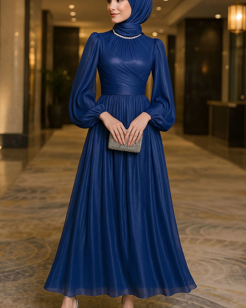 Pamučna Maxi Haljina - Svečani Model - Image 2