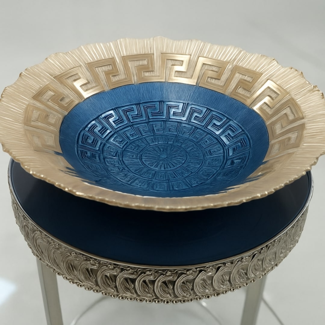 Elegantna dekorativna plavo-zlatna zdjela