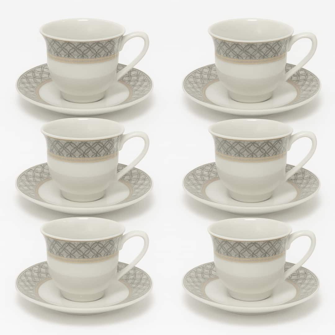 Elegantne porculanske šoljice sa srebrno-zlatnim motivom