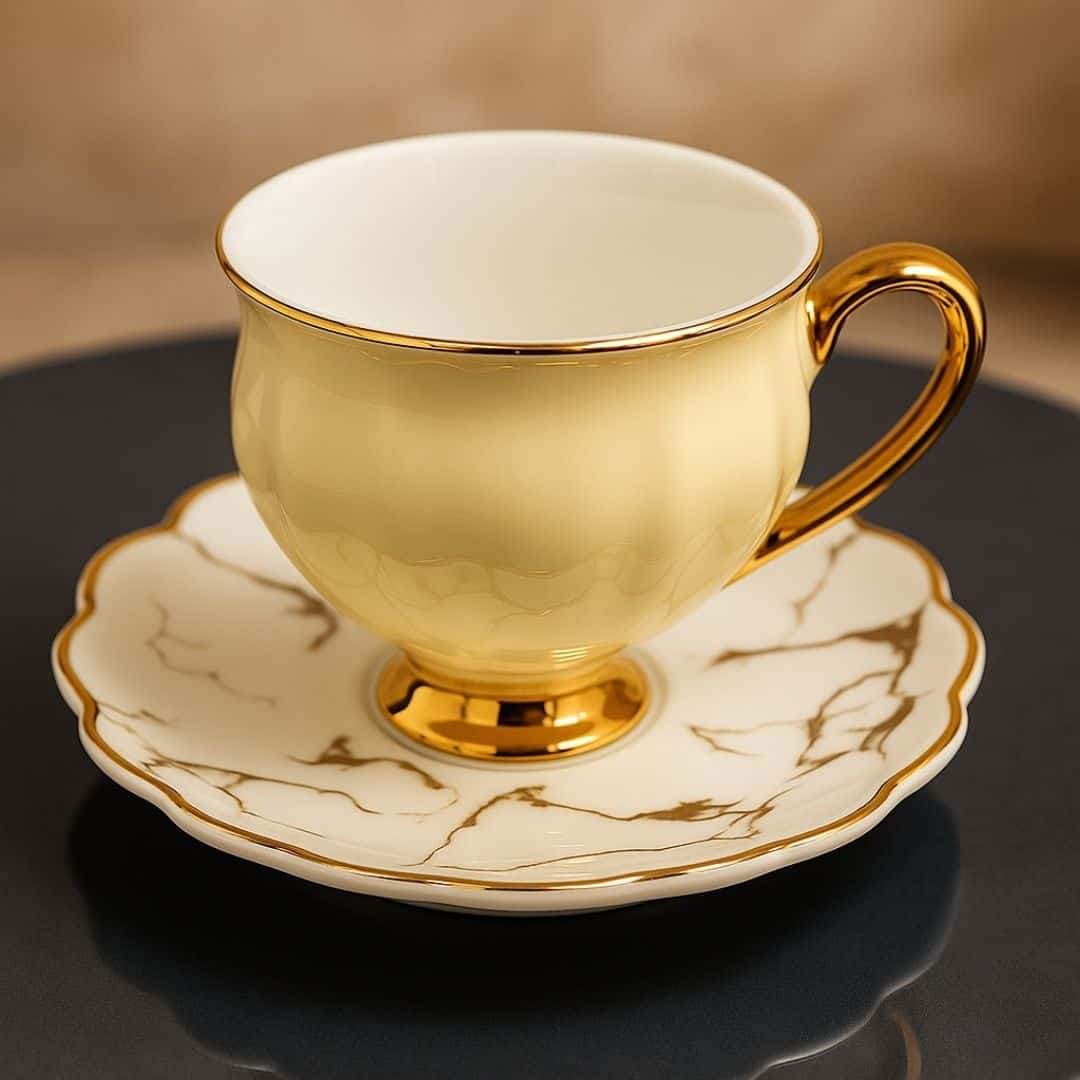 Set luksuznih espresso šoljica i mramornom tacnom - Image 2