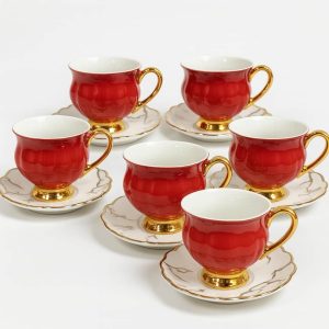 Crveno-zlatne luksuzne šoljice