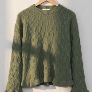 Pleteni džemper sa volan rukavima