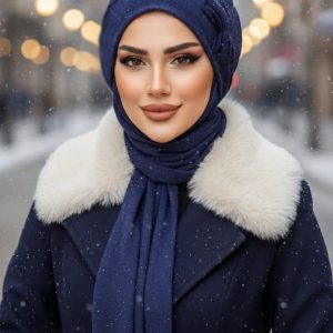 Beretka za hidžab s mašnom i pahuljicom