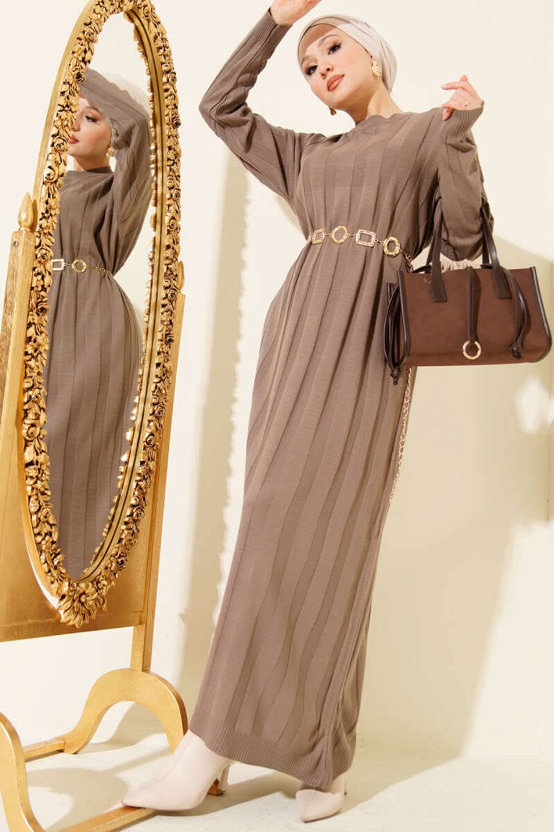 Elegantna pletena maxi haljina