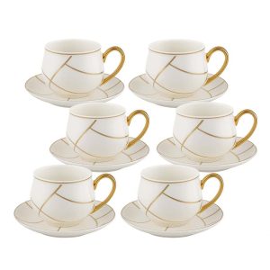 Luksuzne velike šolje sa zlatnim detaljima