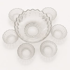 Elegantan set staklenih zdjela – 1 velika + 6 malih